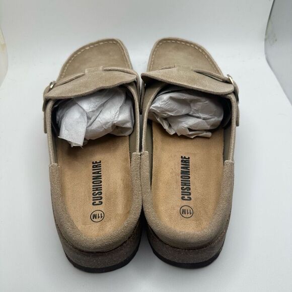 CUSHIONAIRE Women's Genuine Leather Cork Footbed Clog with +Comfort 11 SAND NEW - Picture 4 of 7